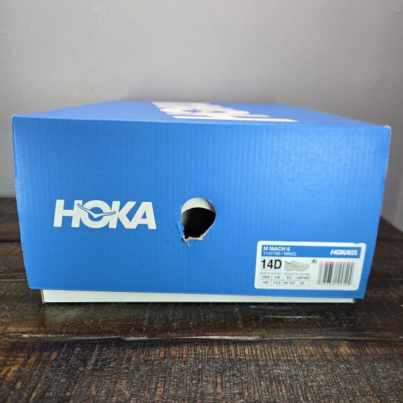 NEW Hoka One One Mach 6 Mens Size 14 D Running Shoes 1147790 WNCL White Green main image 6